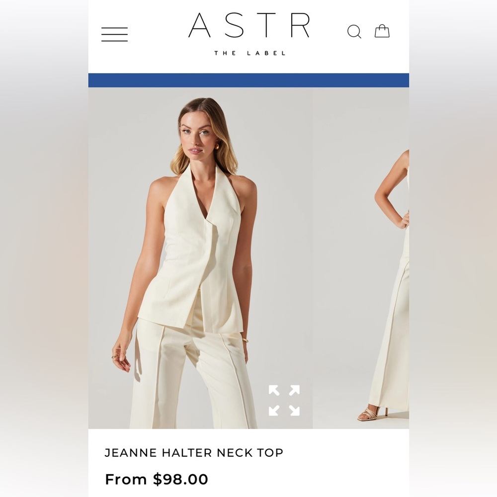 ASTR Jeanne Halter Neck Top Cream